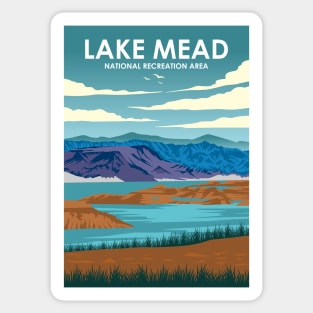 Lake Mead National Recreation Area Vintage Travel Poster Sticker